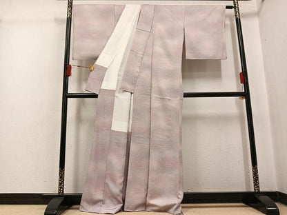 平和屋着物●上質な小紋　霞文　暈し染め　正絹　逸品　AABI3061ph