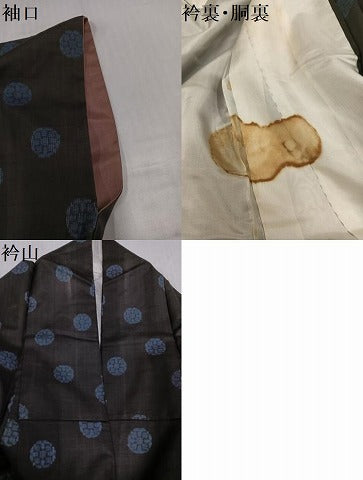 平和屋着物●本場大島紬　割込み絣　地空き　丸文　正絹　逸品　AABI3062ph