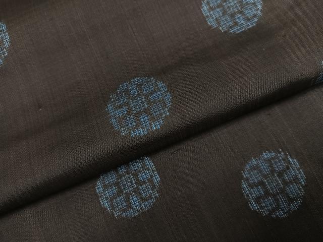 平和屋着物●本場大島紬　割込み絣　地空き　丸文　正絹　逸品　AABI3062ph