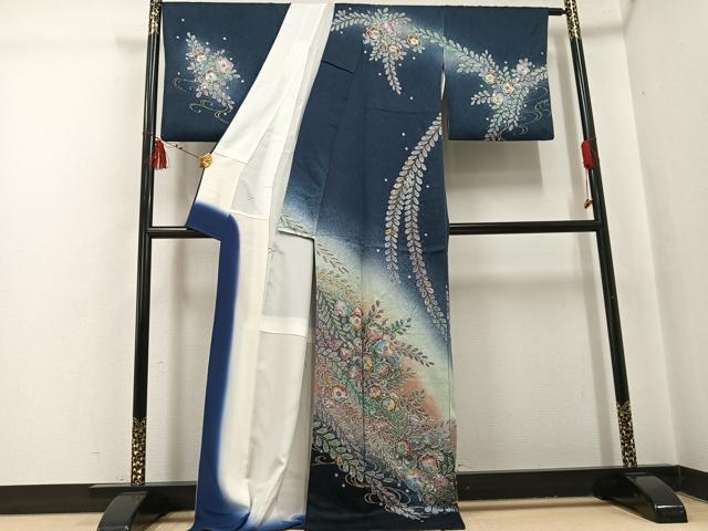 平和屋着物●訪問着　辻が花　暈し染め　金彩　正絹　逸品　AABI3064ph