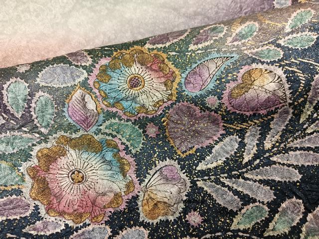 平和屋着物●訪問着　辻が花　暈し染め　金彩　正絹　逸品　AABI3064ph
