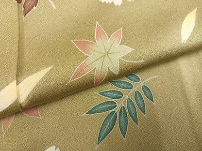 平和屋着物●訪問着　作家物　久祐　草花文　正絹　逸品　AABI3066ph