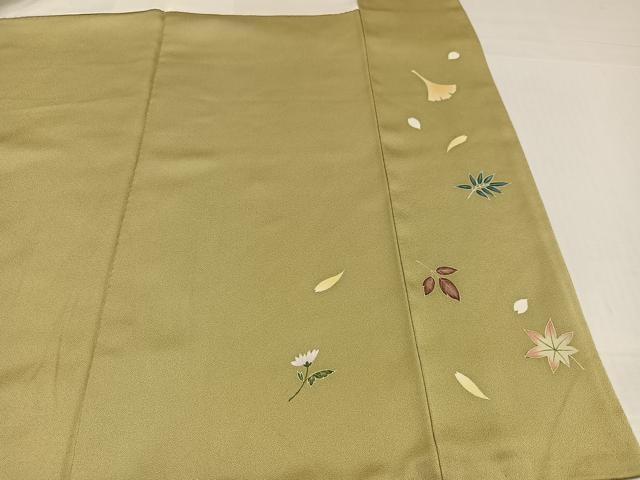 平和屋着物●訪問着　作家物　久祐　草花文　正絹　逸品　AABI3066ph