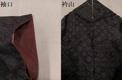 平和屋着物●本場結城紬　重要無形文化財　100亀甲　吉祥文　正絹　逸品　AABI3069ph