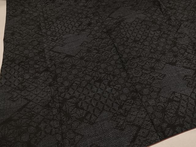 平和屋着物●本場結城紬　重要無形文化財　100亀甲　吉祥文　正絹　逸品　AABI3069ph
