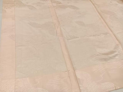 平和屋着物●振袖用長襦袢　無双仕立て　群れ鶴地紋　正絹　逸品　AABI3070ph