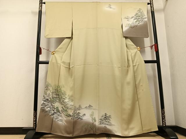 平和屋着物●訪問着　作家物　金閣寺　暈し染め　金彩　正絹　逸品　AABI3081ph