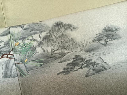 平和屋着物●訪問着　作家物　金閣寺　暈し染め　金彩　正絹　逸品　AABI3081ph