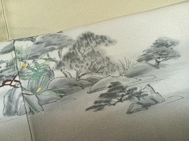平和屋着物●訪問着　作家物　金閣寺　暈し染め　金彩　正絹　逸品　AABI3081ph