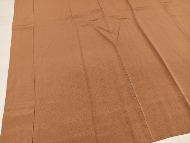 平和屋着物●振袖用長襦袢　無双仕立て　色無地　江戸茶色　正絹　逸品　AABI3086ph