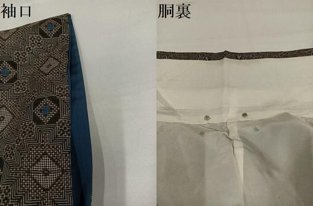 平和屋着物●本場大島紬　龍郷絣　正絹　逸品　AABI3090ph