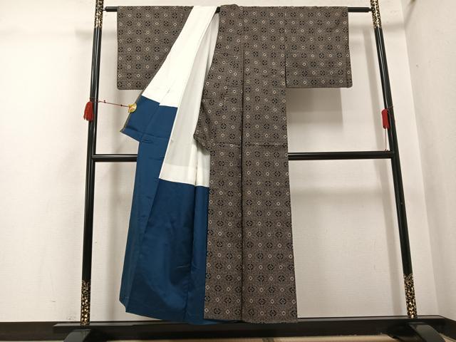 平和屋着物●本場大島紬　龍郷絣　正絹　逸品　AABI3090ph