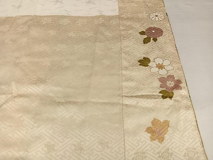 平和屋着物●訪問着　駒刺繍　草花文　暈し染め　金彩　正絹　逸品　AABI3091ph