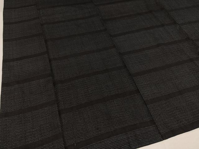 平和屋着物●本場結城紬　重要無形文化財　横段文　胴抜き仕立て　正絹　逸品　AABI3092ph
