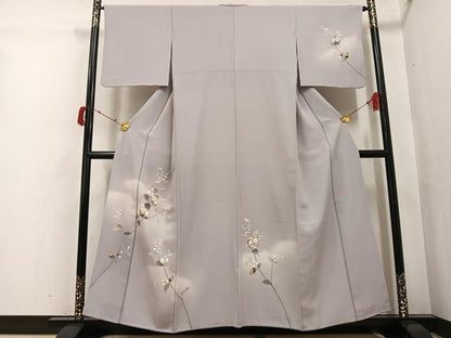 平和屋着物●本加賀友禅作家　南克治　訪問着　枝花文　暈し染め　正絹　逸品　AABI3093ph