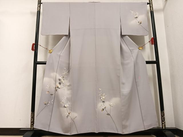 平和屋着物●本加賀友禅作家　南克治　訪問着　枝花文　暈し染め　正絹　逸品　AABI3093ph