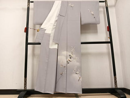 平和屋着物●本加賀友禅作家　南克治　訪問着　枝花文　暈し染め　正絹　逸品　AABI3093ph