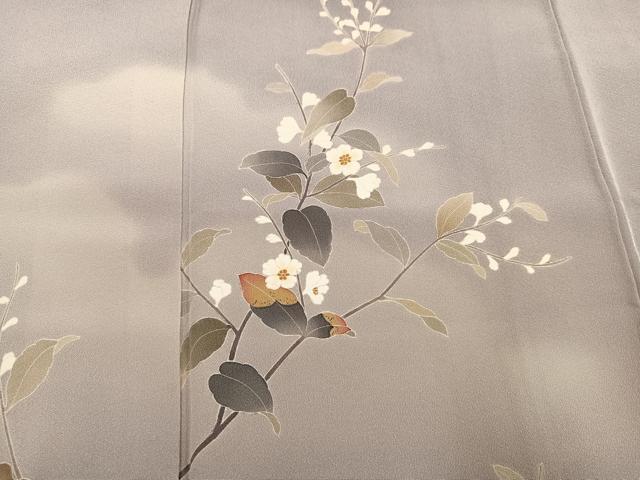 平和屋着物●本加賀友禅作家　南克治　訪問着　枝花文　暈し染め　正絹　逸品　AABI3093ph
