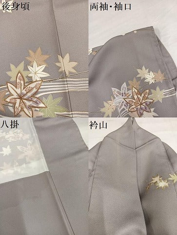 平和屋着物●訪問着　友禅　駒刺繍　松竹梅流水草花文　金彩　正絹　逸品　AABI3101ph