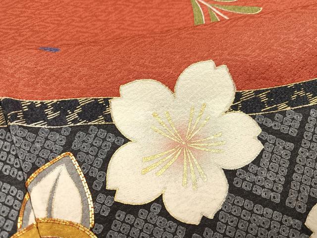 平和屋着物●世界的ファッションデザイナー　山本寛斎　kansaiブランド　訪問着　駒刺繍　草花文　金彩　正絹　逸品　AABI3104ph
