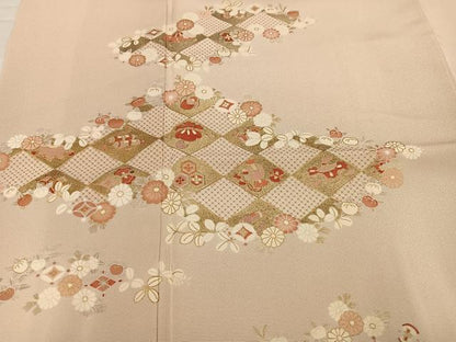 平和屋着物●訪問着　友禅　花宝尽くし　金彩　正絹　逸品　AABI3105ph