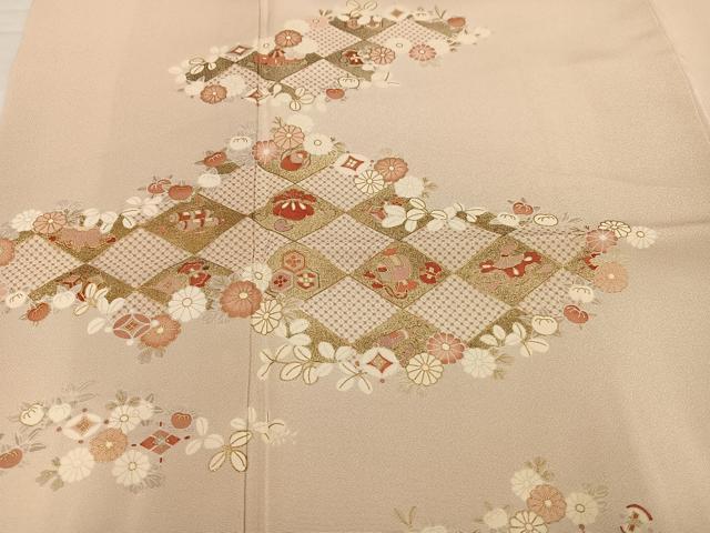 平和屋着物●訪問着　友禅　花宝尽くし　金彩　正絹　逸品　AABI3105ph