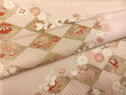 平和屋着物●訪問着　友禅　花宝尽くし　金彩　正絹　逸品　AABI3105ph