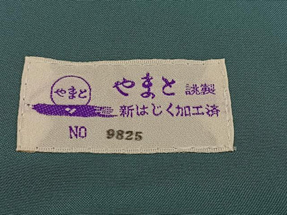 平和屋着物●結城紬　夜桜　黒地　やまと誂製　正絹　逸品　AABI3107ph