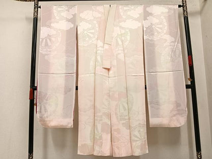 平和屋着物●振袖用長襦袢　袷　源氏車雲地紋　暈し染め　正絹　逸品　AABI3111ph