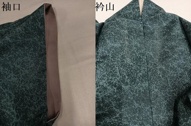 平和屋着物●本場大島紬　染大島　訪問着　作家物　松皮菱枝花文　正絹　逸品　AABI3112ph