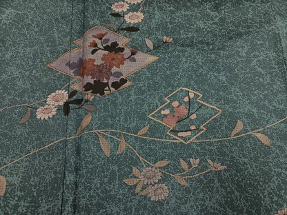 平和屋着物●本場大島紬　染大島　訪問着　作家物　松皮菱枝花文　正絹　逸品　AABI3112ph