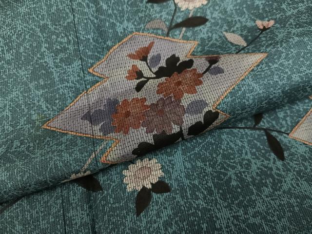 平和屋着物●本場大島紬　染大島　訪問着　作家物　松皮菱枝花文　正絹　逸品　AABI3112ph