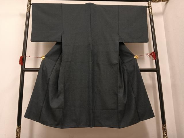 平和屋着物●男性　本塩沢　蚊絣　正絹　逸品　AABI3114ph