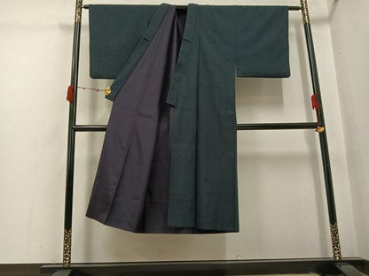 平和屋着物●男性　本塩沢　蚊絣　正絹　逸品　AABI3114ph