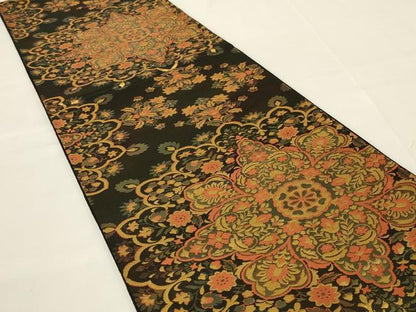 平和屋着物◎六通柄袋帯 宝相華 二重箔 正絹 逸品 AABI3122ou