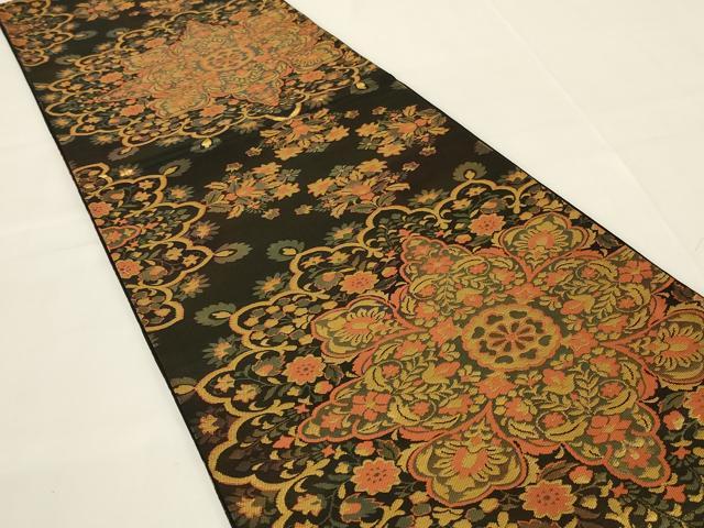 平和屋着物◎六通柄袋帯 宝相華 二重箔 正絹 逸品 AABI3122ou