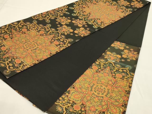 平和屋着物◎六通柄袋帯 宝相華 二重箔 正絹 逸品 AABI3122ou