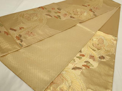 平和屋着物◎佐賀錦　六通柄袋帯　鳳凰　宝尽くし　金糸　正絹　逸品　AABI3125ou