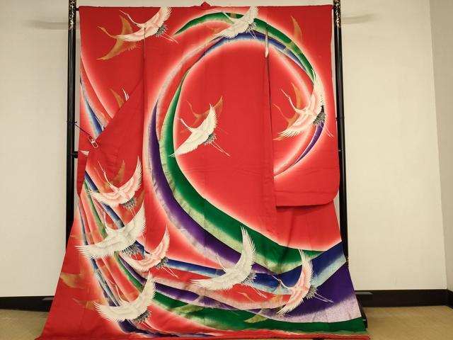 お引きずり お引き摺り 引き振袖 和装 結婚式 舞妓 芸妓　芸者 駒刺繍 金彩 平和屋本店▽お引きずり・お引き摺り・引き振袖 和装 結婚式 舞妓 芸妓