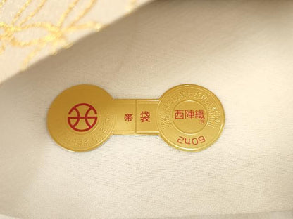 平和屋着物▼西陣 酒井守謹製 六通柄袋帯 蜀江花文 金糸 証紙付き AABI3175wj