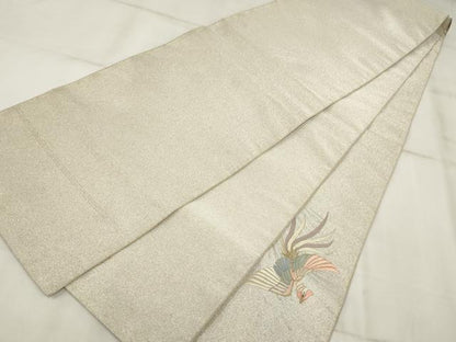 平和屋着物▼綴れ　総刺繍　袋帯　鳳凰　金銀糸　正絹　逸品　AABI3185wj