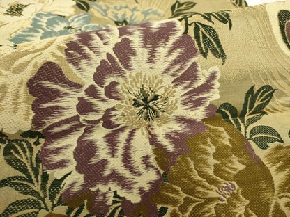 平和屋着物▼アンティーク 大正ロマン 京袋帯 草花文 金糸 正絹 逸品 AABI3318wj