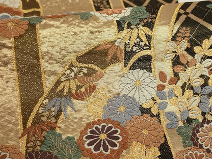 平和屋着物▼六通柄袋帯　唐織　松竹梅　金糸　正絹　逸品　AABI3622wj