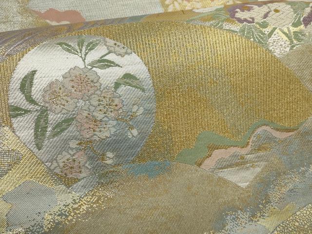 平和屋着物▼六通柄袋帯　華雅錦　風美優彩　金銀糸　正絹　逸品　AABI3652wj