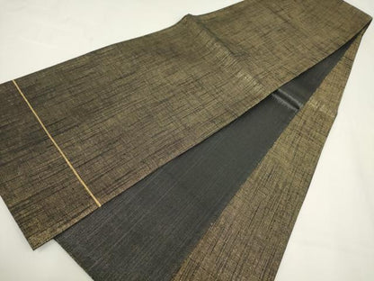 平和屋着物▼染織工芸家　田中良和　全通柄袋帯　霞文　金糸　正絹　逸品　AABI3661wj