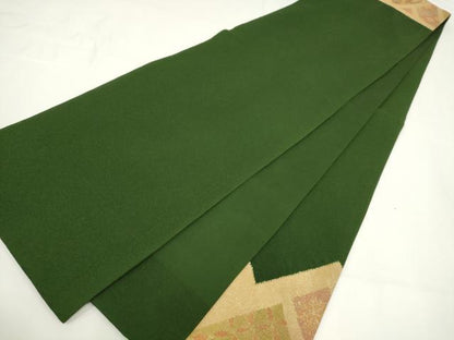 平和屋着物▼太鼓柄袋帯　絞り　檜垣花文　金彩　正絹　逸品　AABI3664wj