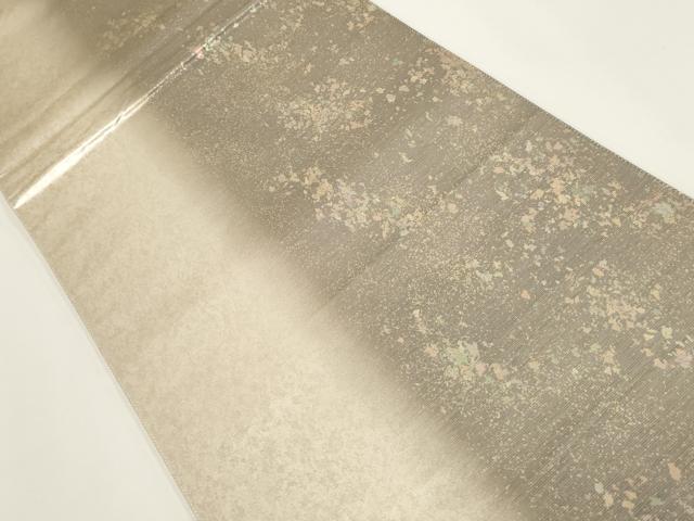 平和屋着物▼六通柄袋帯 螺鈿 箔散らし文様 金彩 正絹 逸品 AABI3677wj