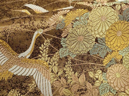 平和屋着物▼六通柄袋帯　九百錦　蒔絵百景　金糸　正絹　逸品　AABI3744wj