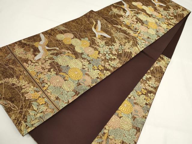 平和屋着物▼六通柄袋帯　九百錦　蒔絵百景　金糸　正絹　逸品　AABI3744wj