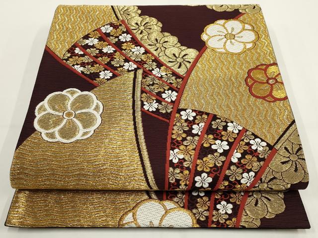 平和屋着物▼六通柄袋帯 舞花文 金糸 鈴乃屋扱い 正絹 逸品 AABI3759wj